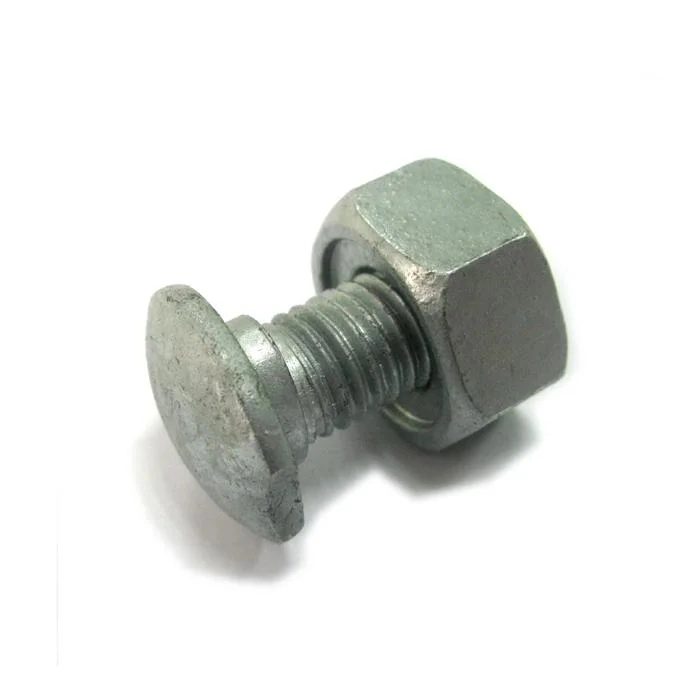 Factory Supplied Galvanized Carbon Steel Hex Guardrail Splice Bolts and Nut