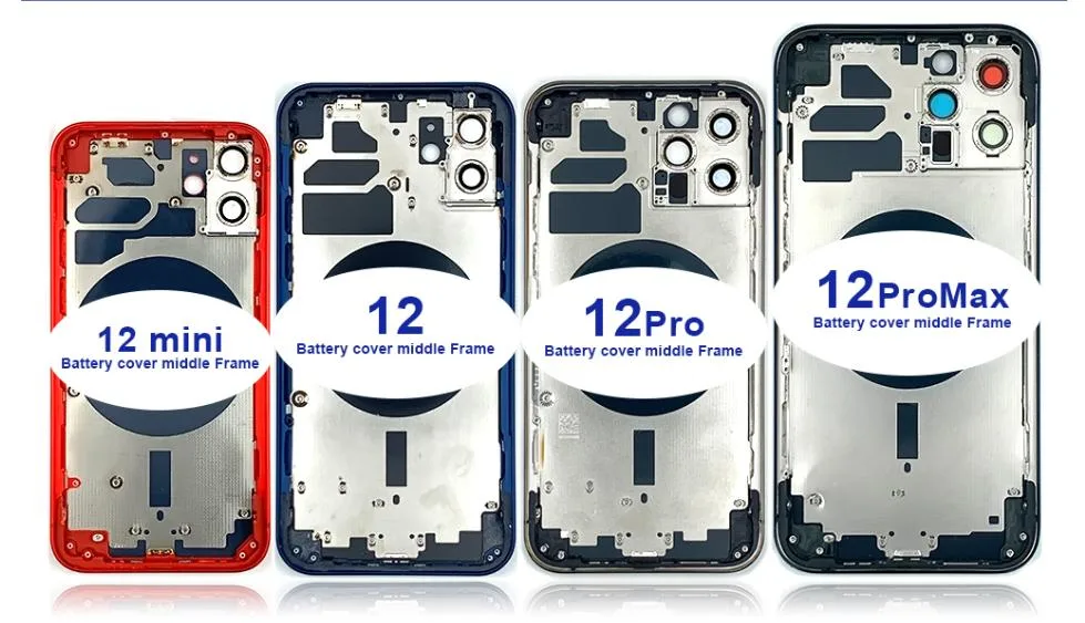 Back Cover SIM Trayside Key Parts Housing Without Flex for iPhone 12 Series