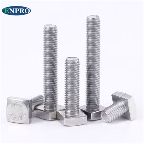 Carbon Steel Stainless Steel Square Thread M6 4 Bolt Flat Square Head Bolt