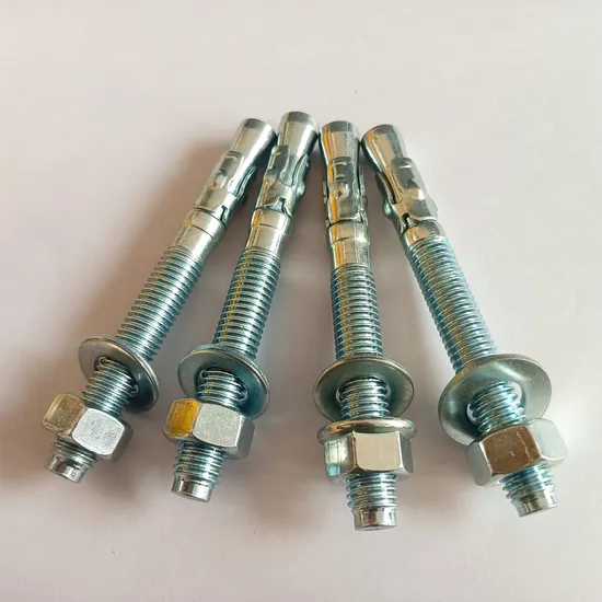 Carbon Steel 4.8 Grade Zinc Concrete Anchor Bolt Fastener Used for Curtain Wall, Windows,Cable Tray,Wooden Structure Supplied Directly by Factory Made in China